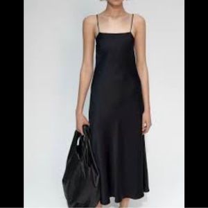 Zara black satin dress